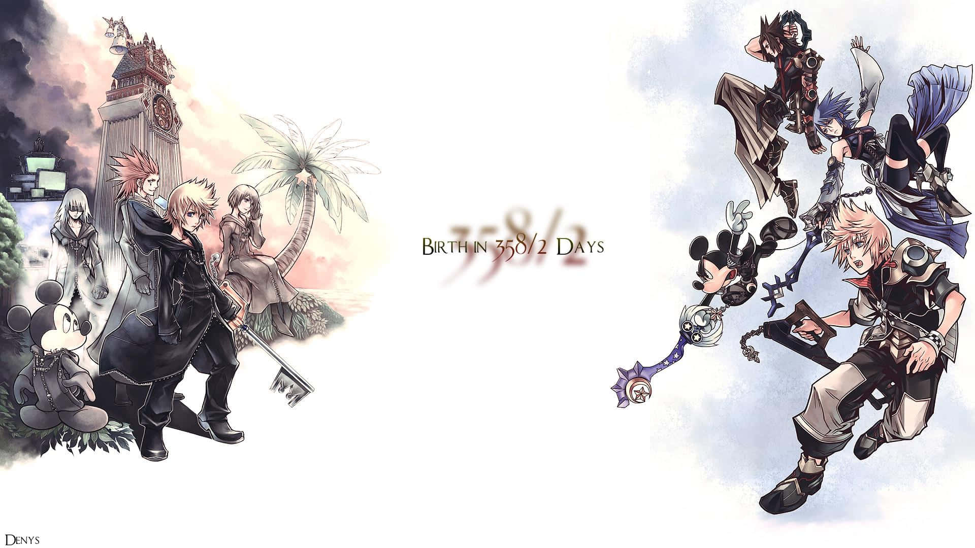 Riku wielding his Keyblade in the mystical Kingdom Hearts universe Wallpaper
