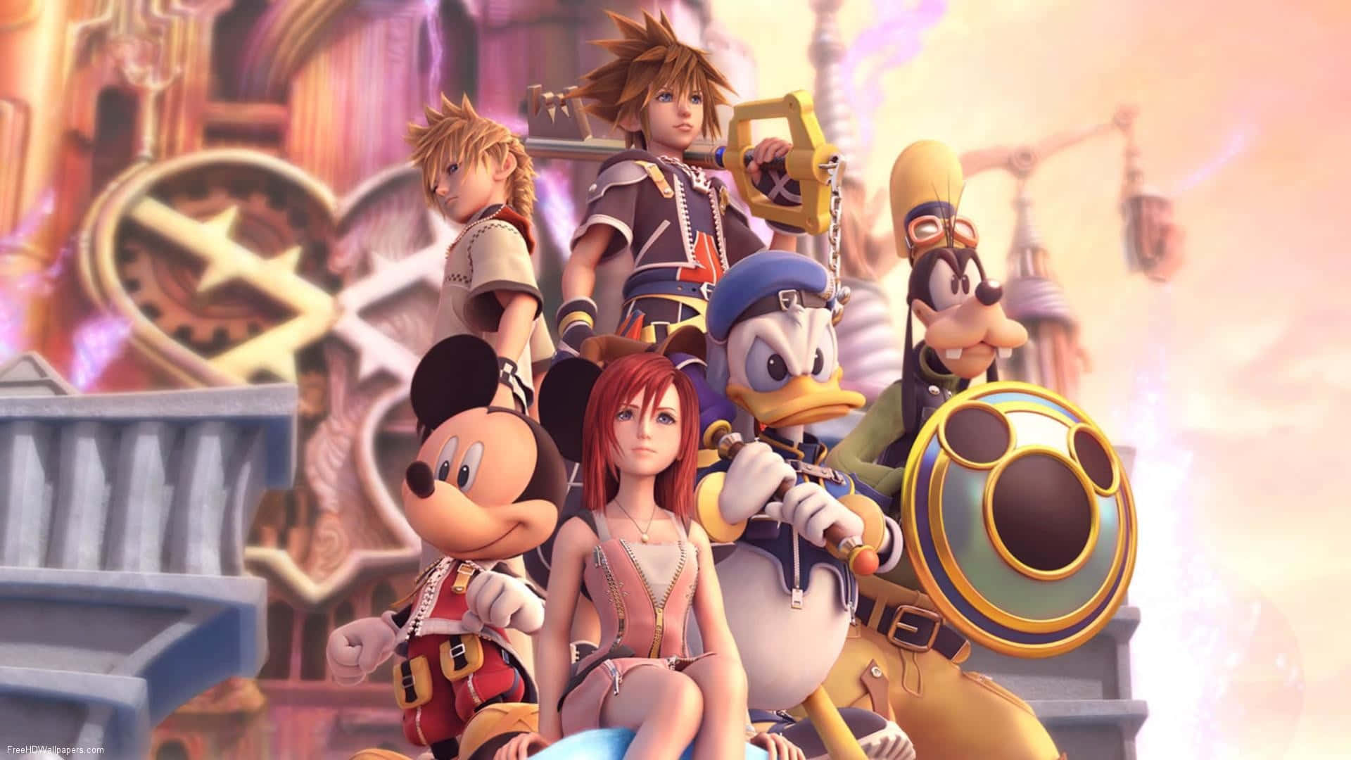 Roxas fra Kingdom Hearts franchise danser over tapetet. Wallpaper