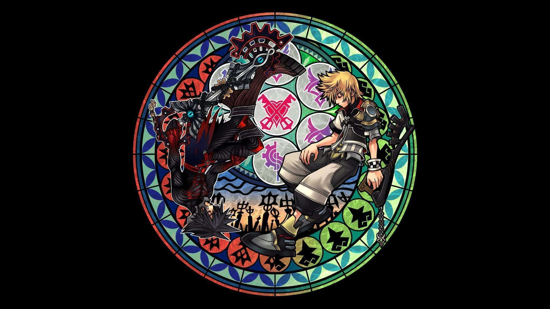 Roxas, den triste intet-væsen fra Kingdom Hearts glimrer midt mellem stjernerne. Wallpaper