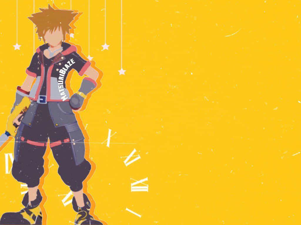 Sora in action - The fearless protagonist of Kingdom Hearts Wallpaper