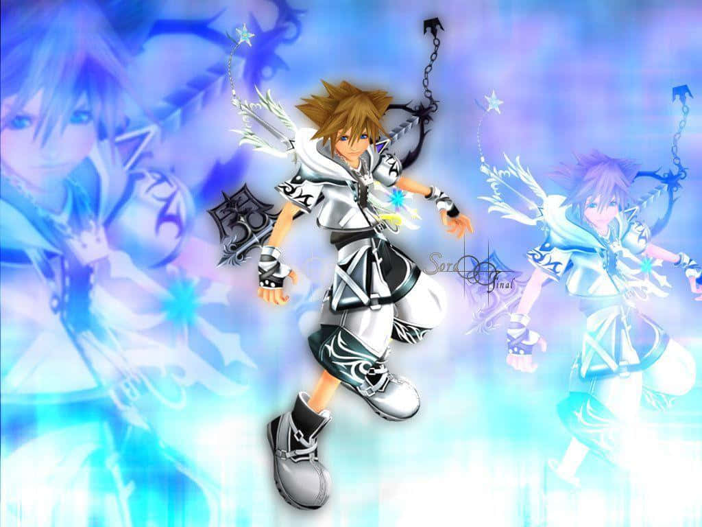 Sora's Powerful Stance in Kingdom Hearts Wallpaper