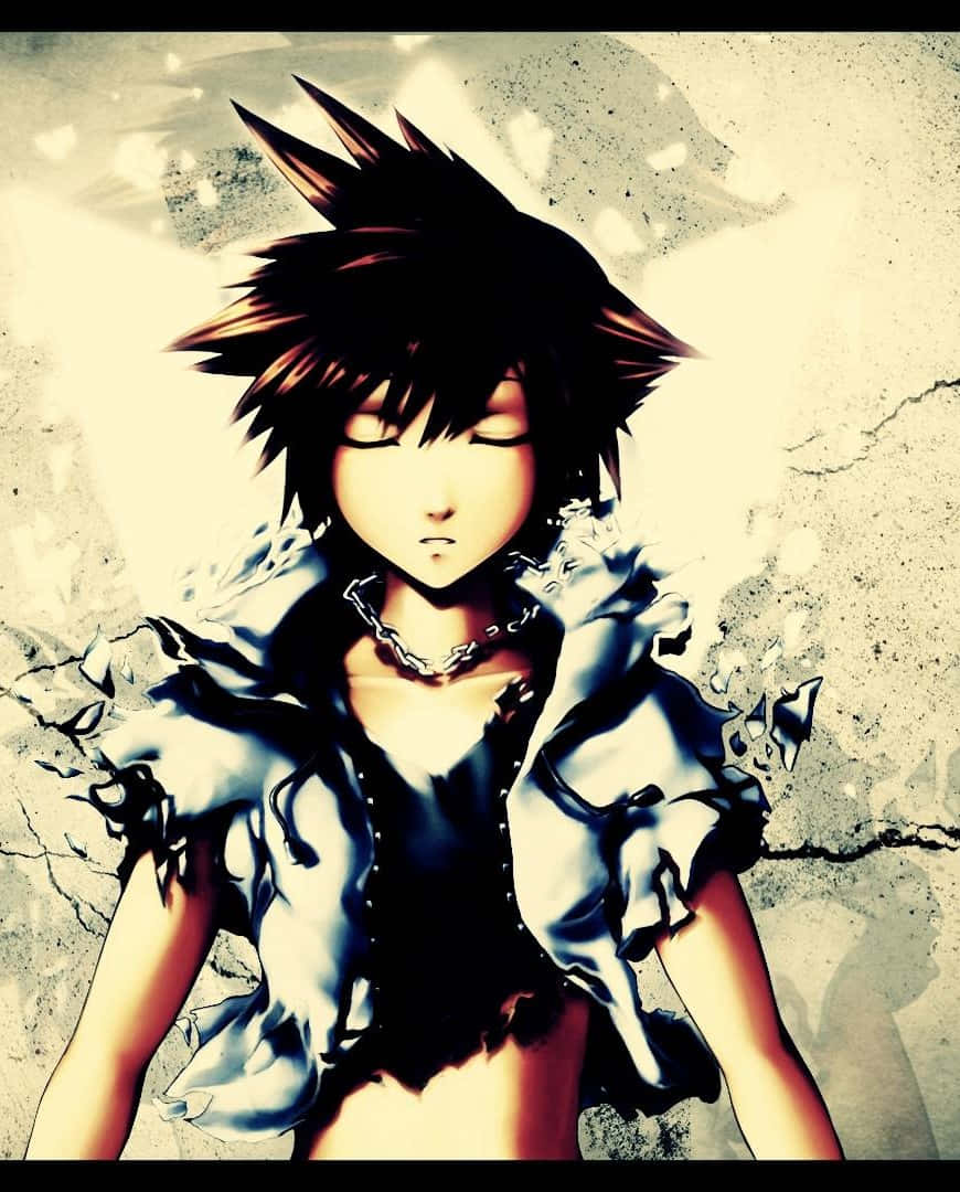 Sora, the Keyblade Master, in action from Kingdom Hearts Wallpaper