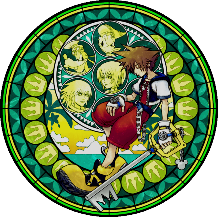 Kingdom Hearts Stained Glass Art PNG