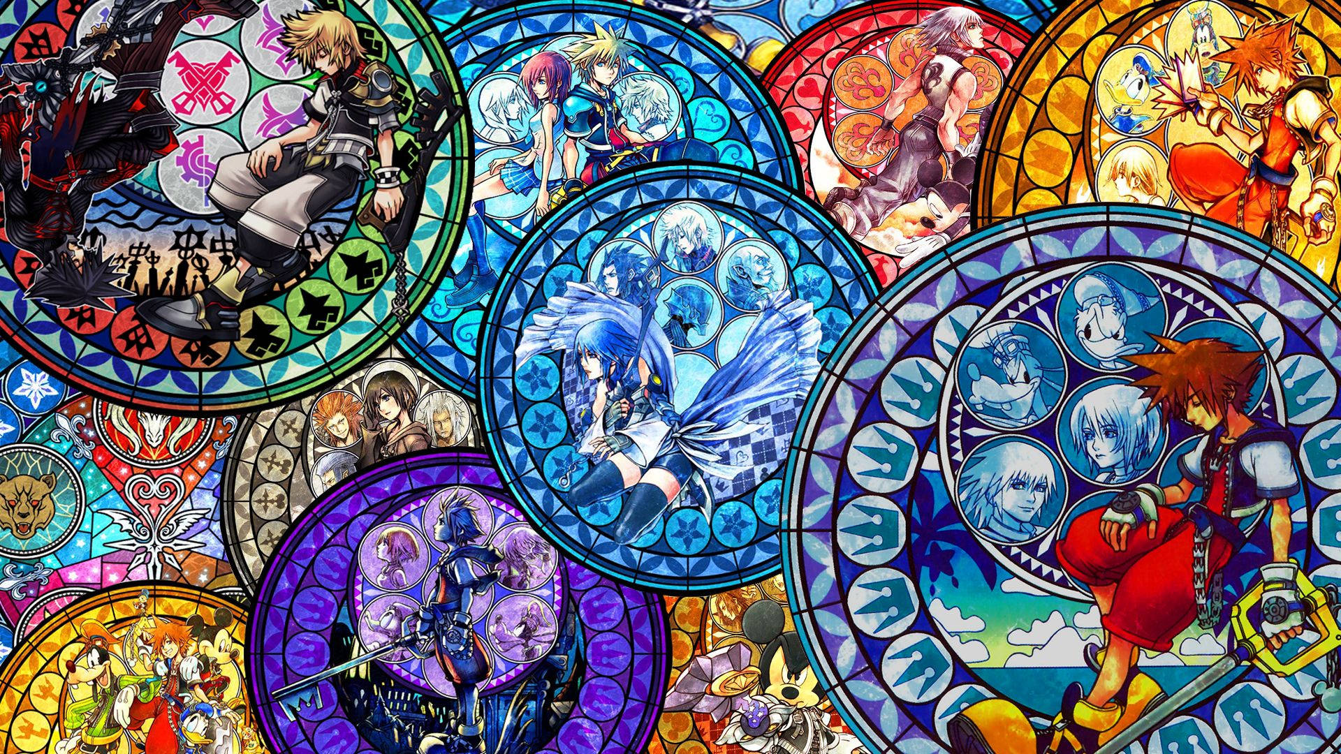 The Beauty of Kingdom Hearts Stained Glass Wallpaper