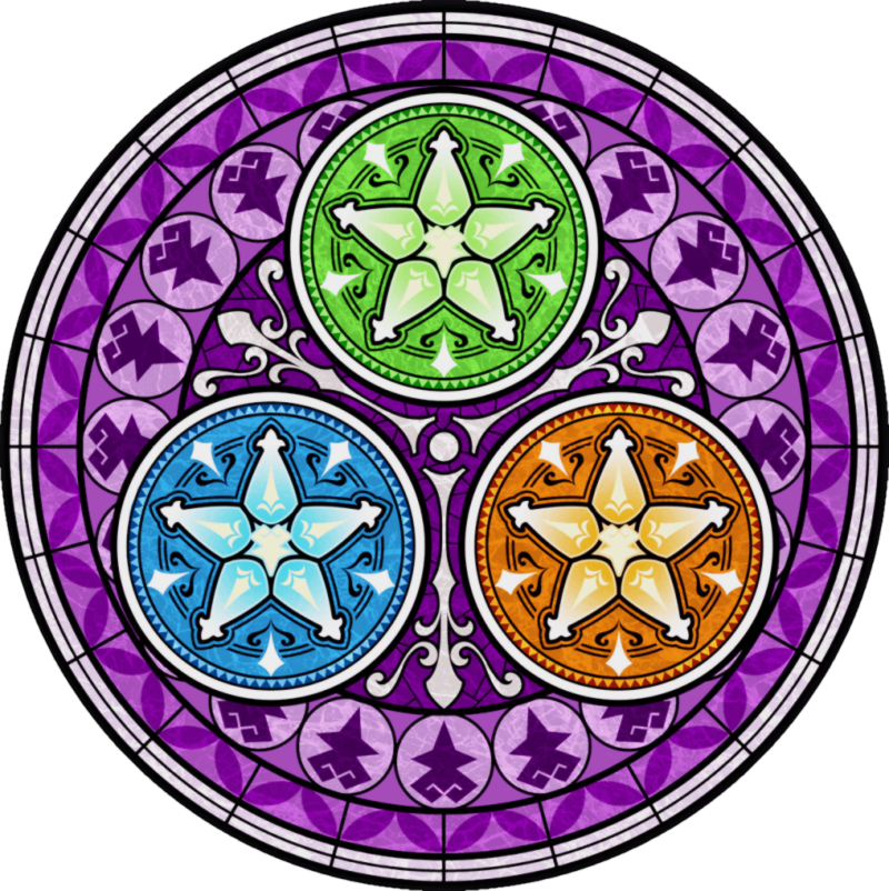 Kingdom Hearts Tri Emblem Stained Glass PNG