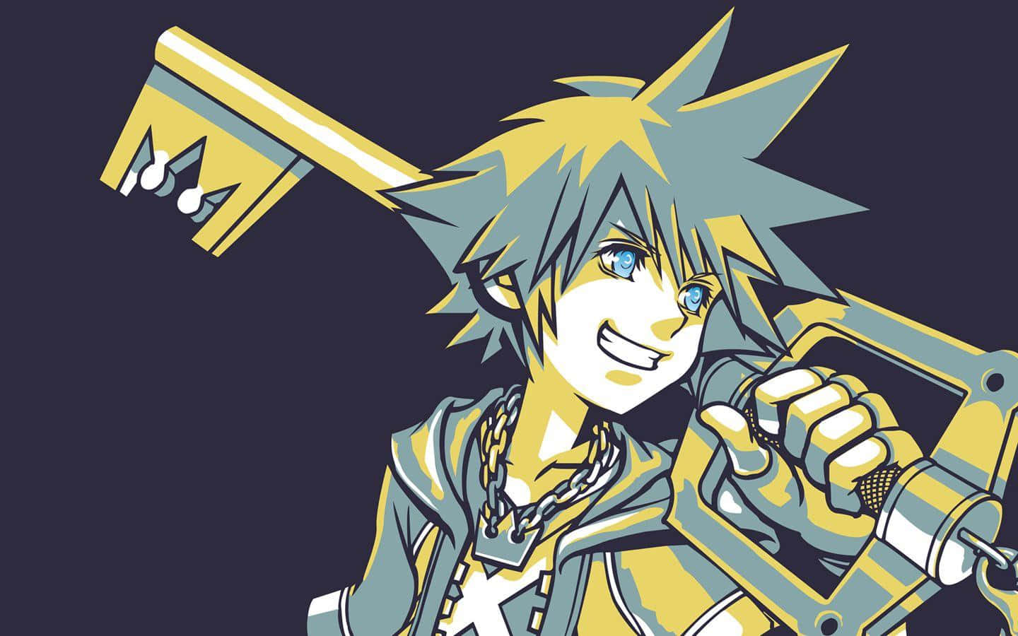 Ventus striking a heroic pose in Kingdom Hearts Wallpaper