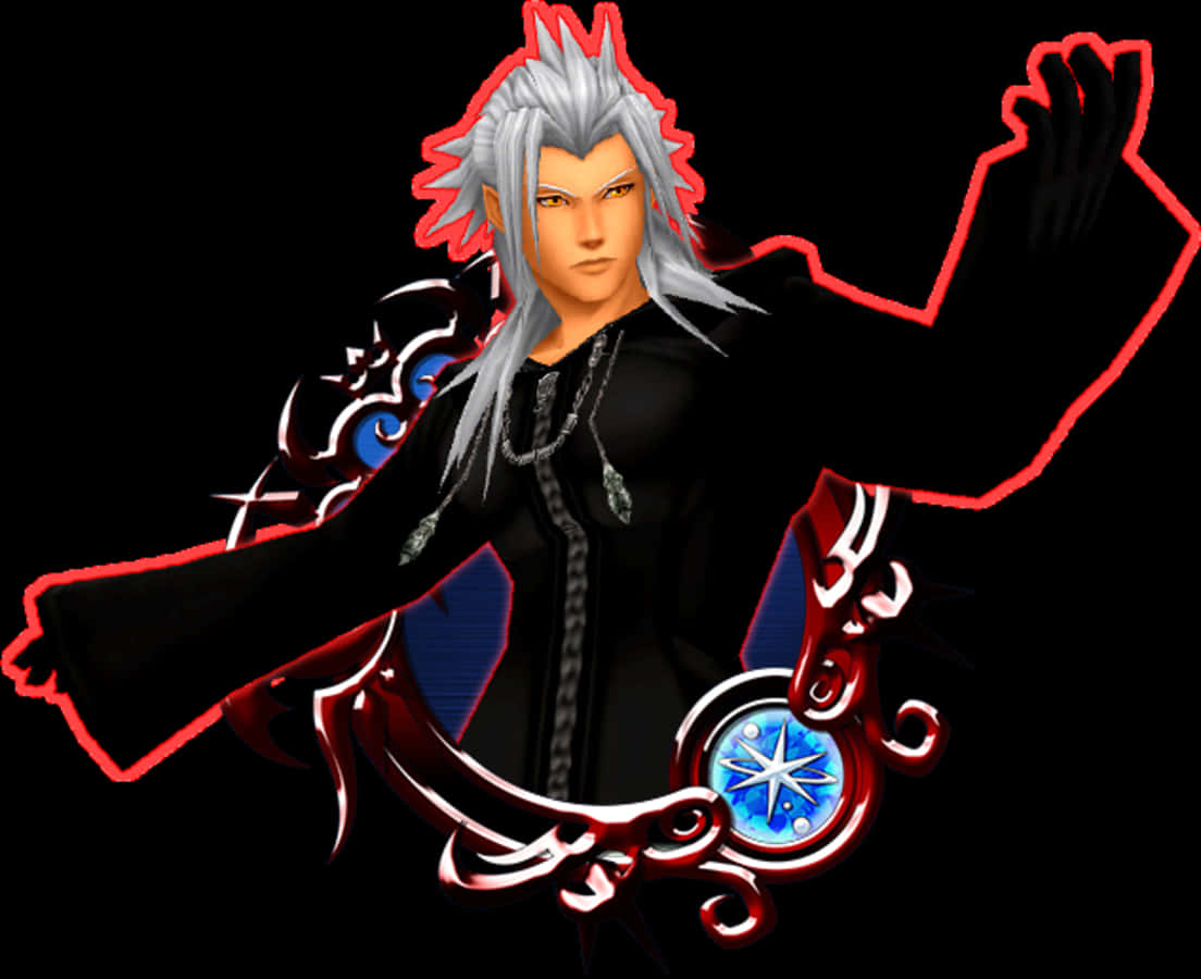The enigmatic Xemnas, leader of Organization XIII, in the captivating world of Kingdom Hearts. Wallpaper