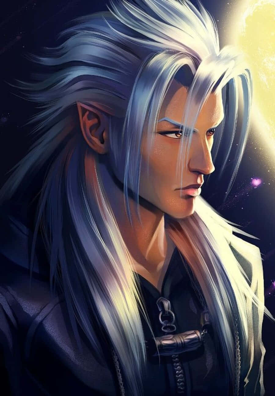 Xemnas,el Enigmático Antagonista De La Serie Kingdom Hearts, En Una Pose Intensa. Fondo de pantalla