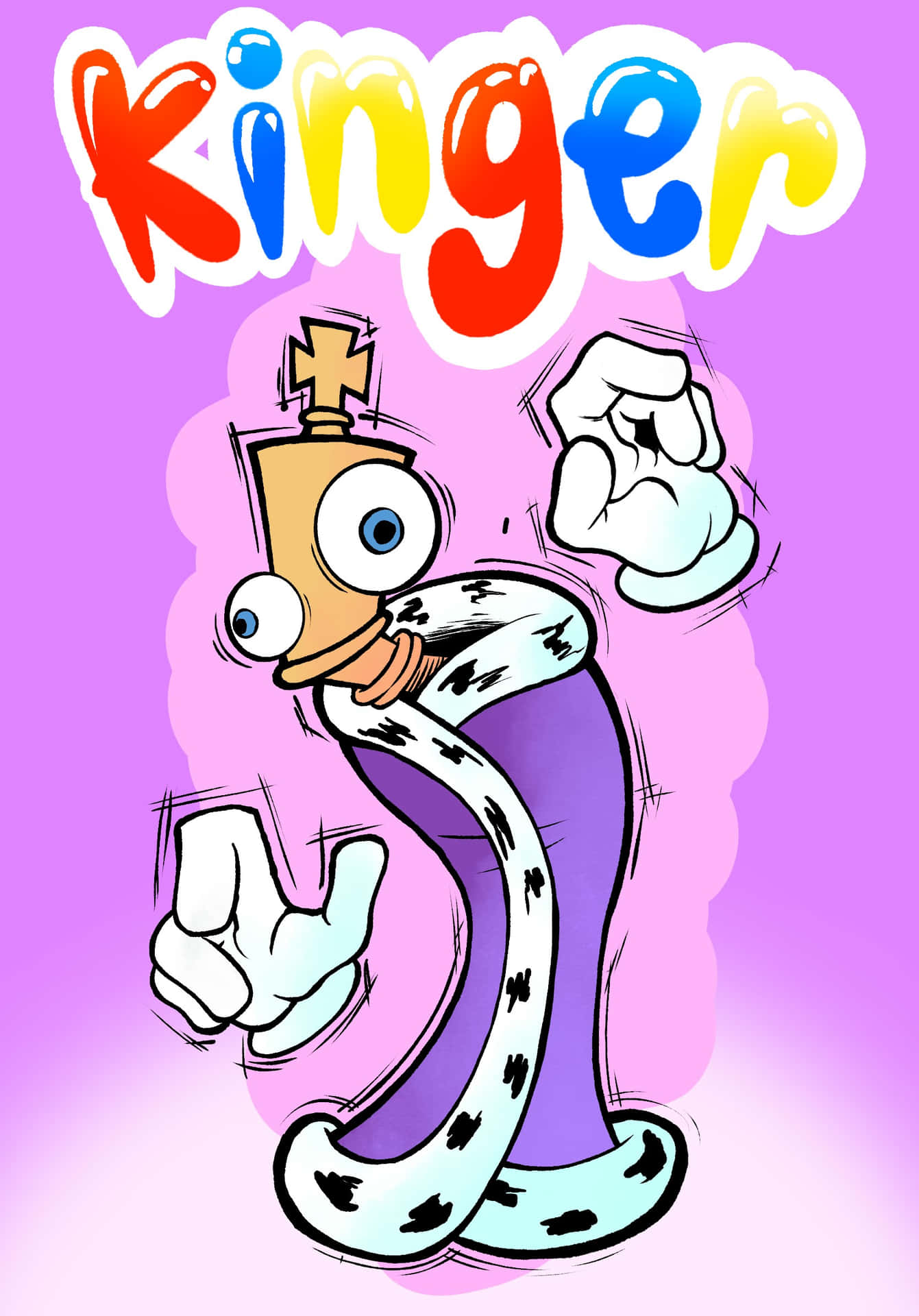 Kinger Cartoon Character Flexing Wallpaper