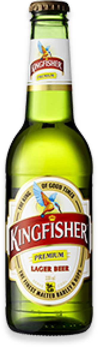 Kingfisher Premium Lager Beer Bottle PNG
