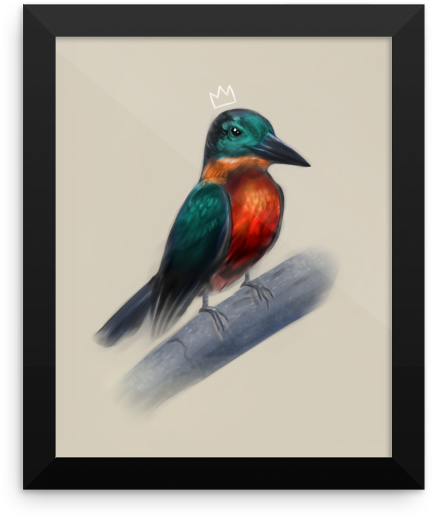 Kingfisherwith Crown Artwork PNG