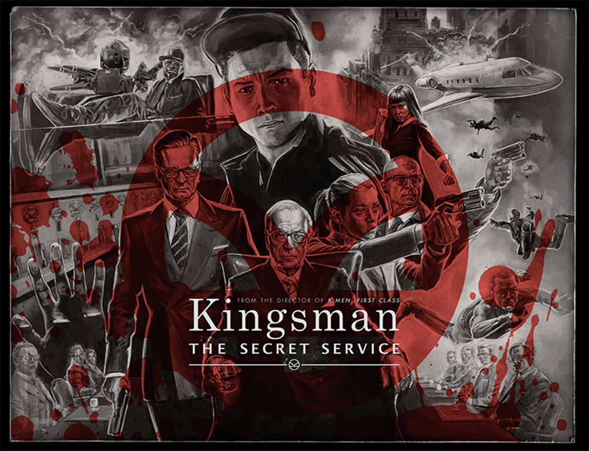 Kingsman Den hemmelige tjeneste sort og hvid tapet Wallpaper
