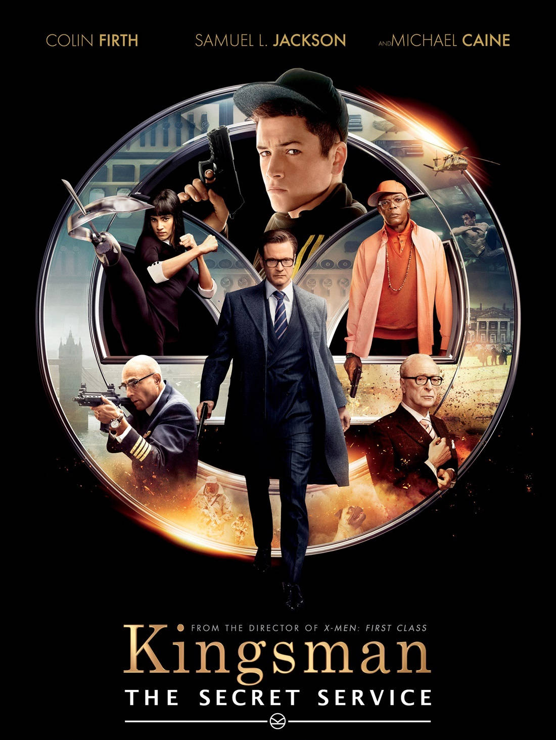 Kingsmanthe Secret Service Mit Colin Firth, Samuel Jackson Und Michael Caine Als Hintergrundbild Auf Dem Computer Oder Dem Handy. Wallpaper