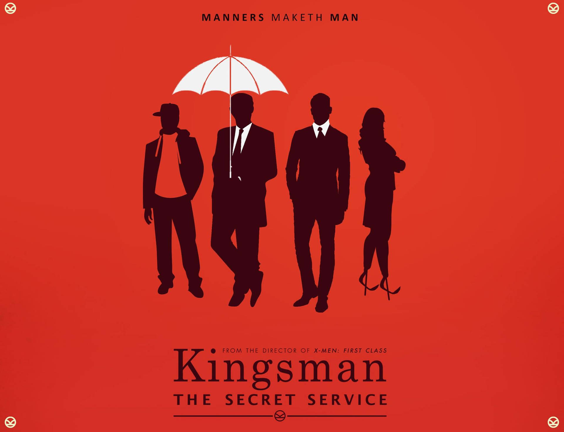 Kingsman The Secret Service Rød Plakat Wallpaper. Wallpaper