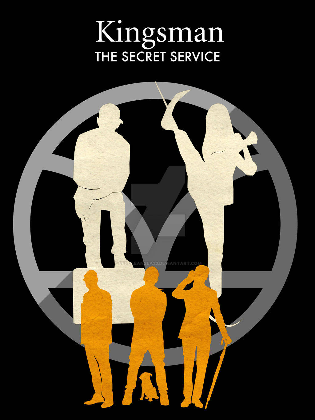 Kingsman The Secret Service Hvid og Guld Tapet Wallpaper