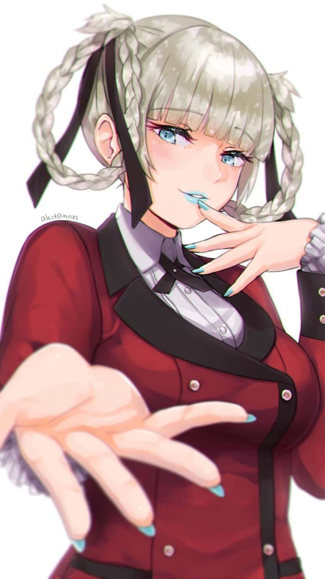 Kirari Momobami Contemplative Pose In Kakegurui Wallpaper