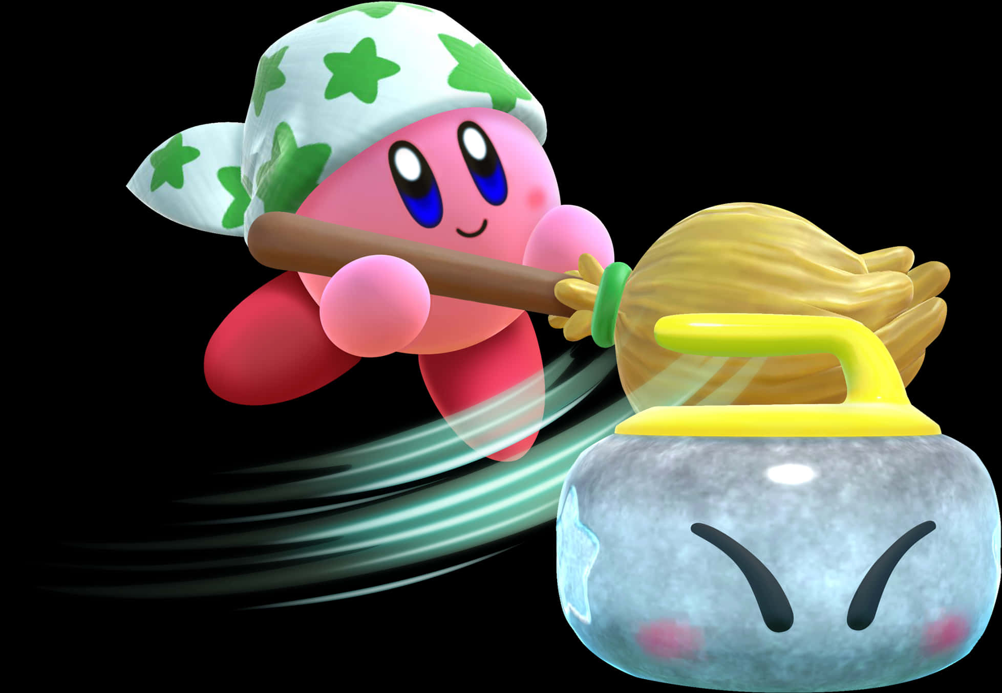 Kirby_ Sweeping_ Action PNG