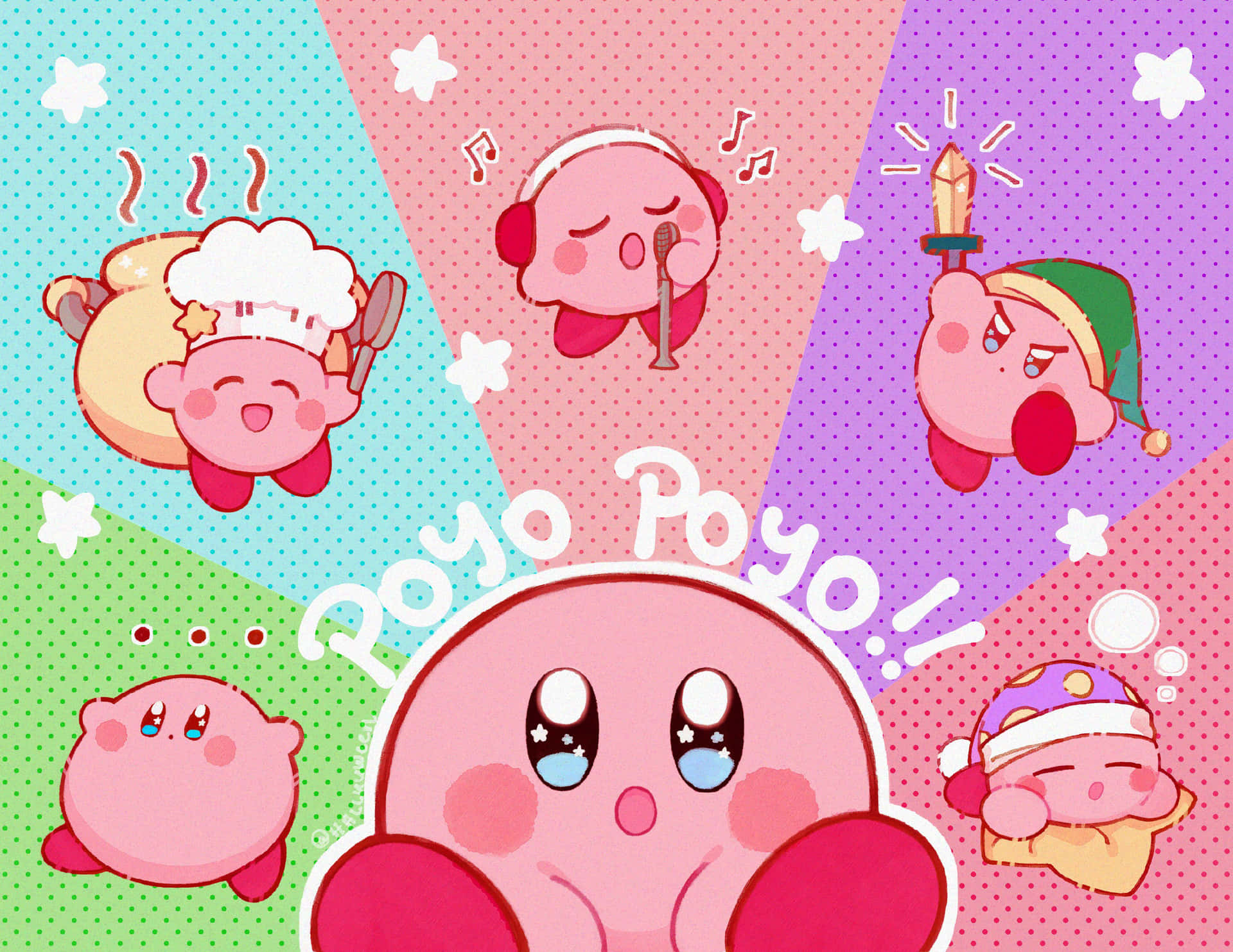 Kirby Collage Aesthetic Poyo Wallpaper