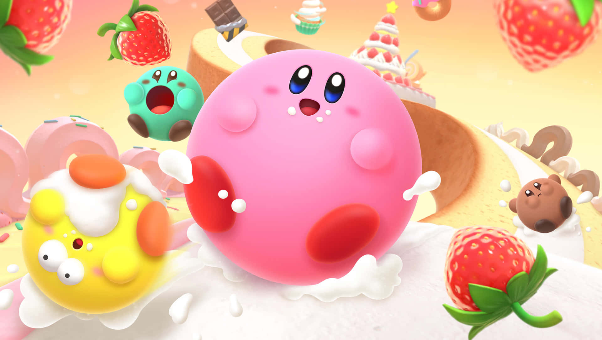 Kirby Dessert Land Aesthetic Wallpaper