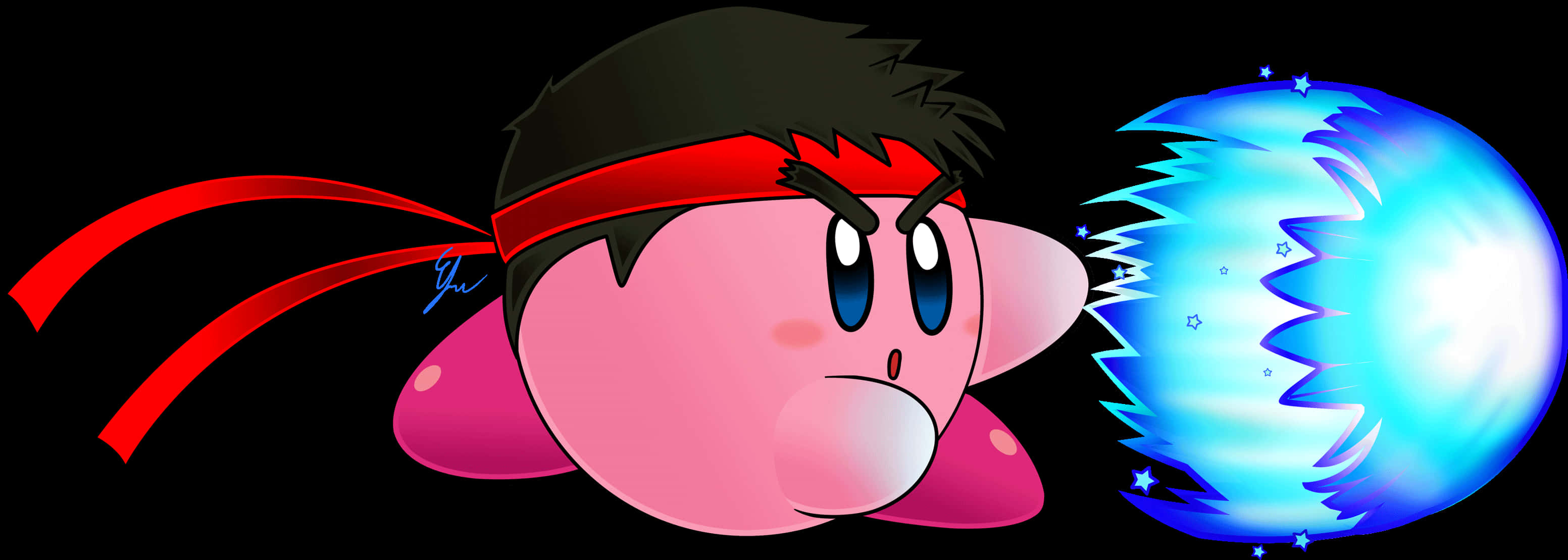 Kirby Fighter Stancewith Energy Ball PNG