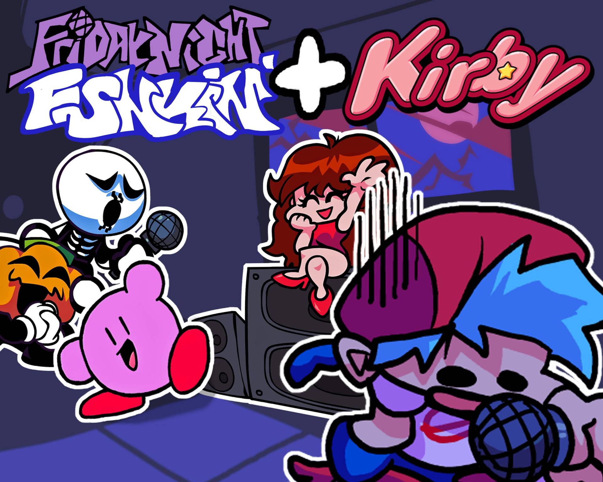 Kirby + Friday Night Funkin Wallpaper