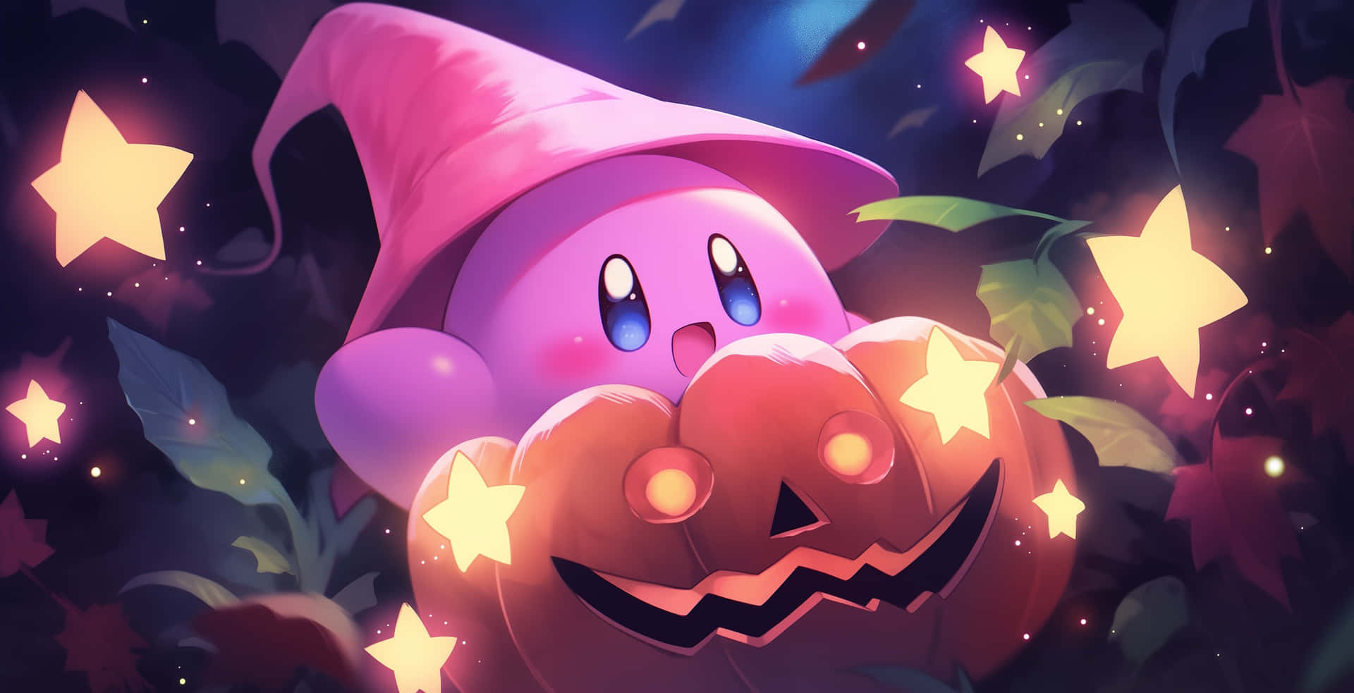 Kirby Halloween Pumpkin Aesthetic Wallpaper