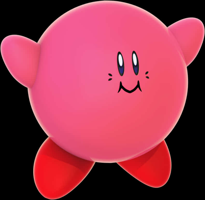 Kirby Iconic Pink Character PNG