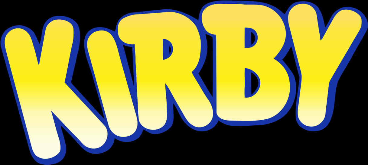 Kirby Logo Yellow Blue Outline PNG