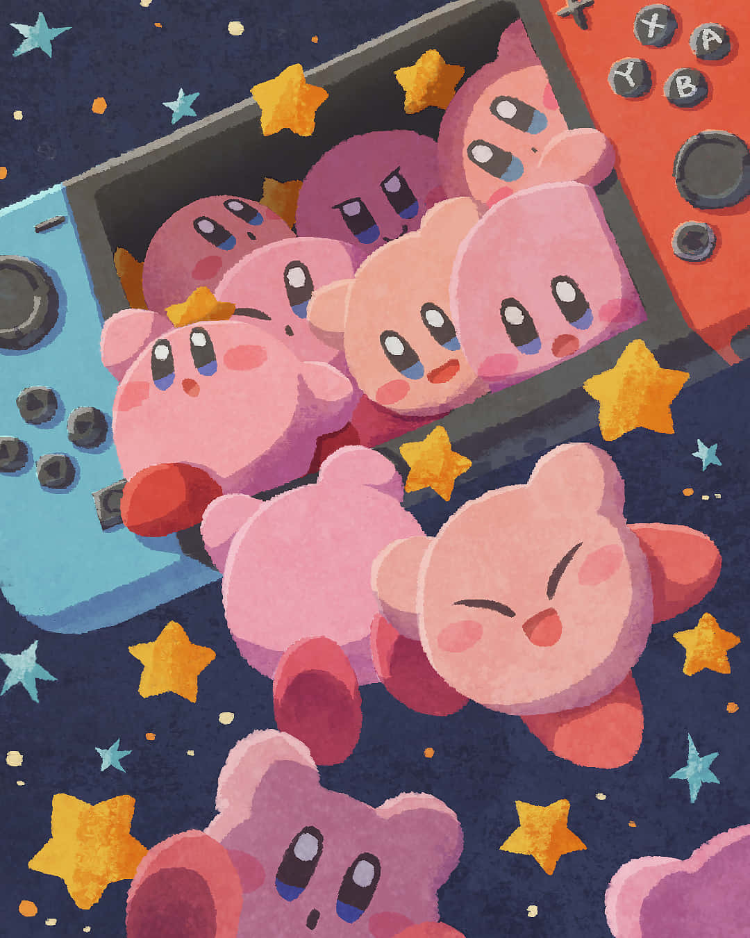 Kirby Nintendo Switch Joy Con Adventure Wallpaper