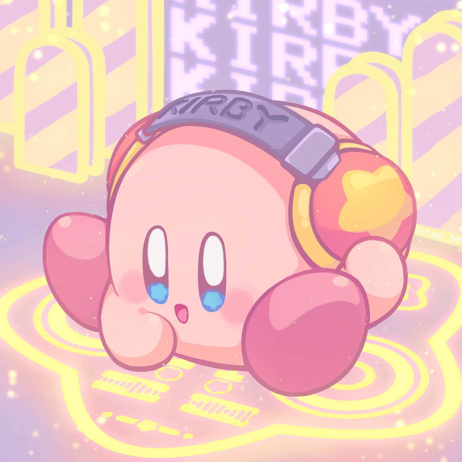 Habensie Eine Lustige Zeit Mit Kirby, Dem Liebenswerten Rosa Wesen.