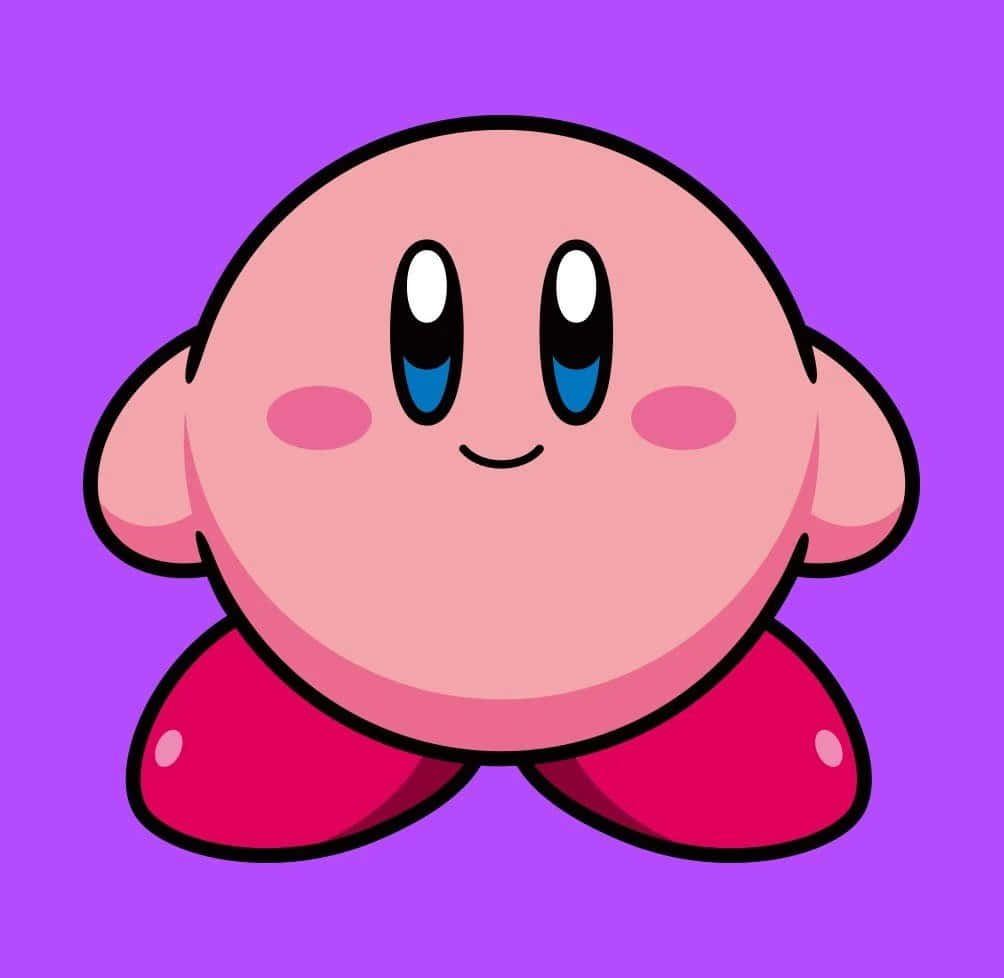 Einentzückendes Pinkes Kirby-charakter, Das An Einigen Lustigen Aktivitäten Teilnimmt.