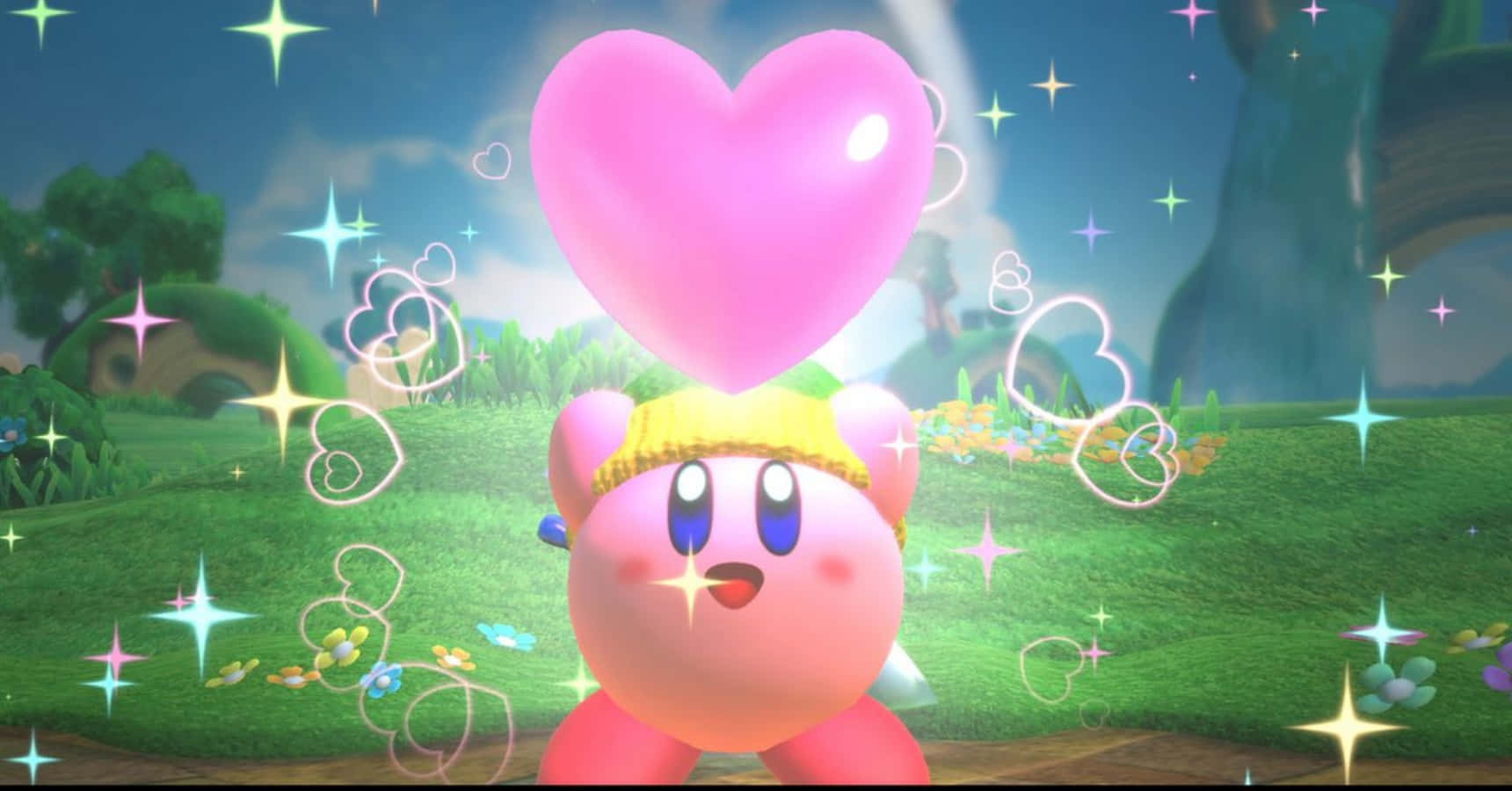Kirby the pink puffball is ready for battle