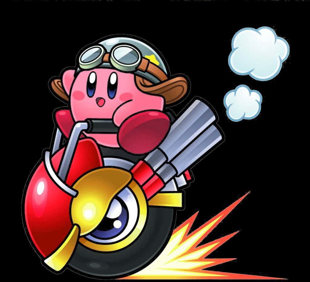 Kirby Riding Motorcycle PNG