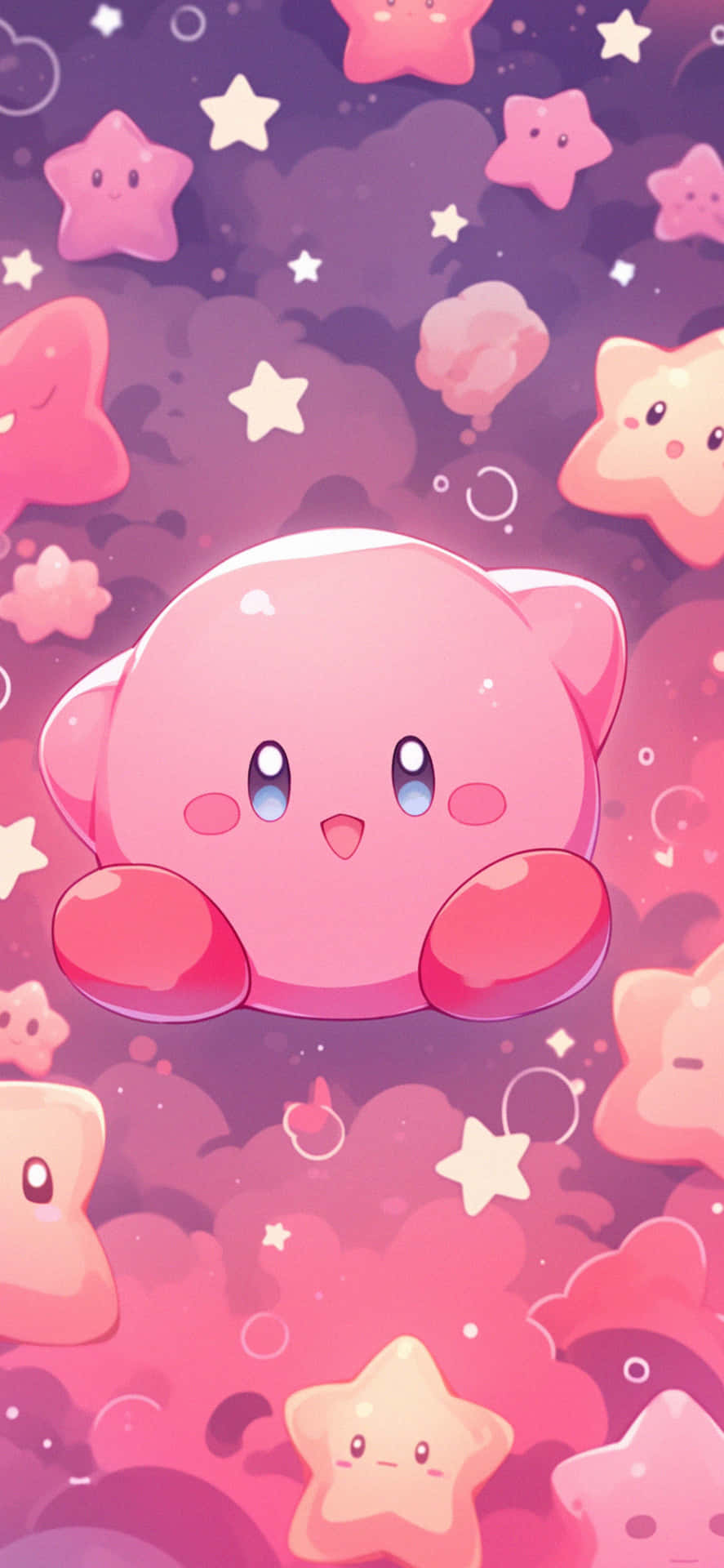 Kirby Star Filled Pink Aesthetic Wallpaper