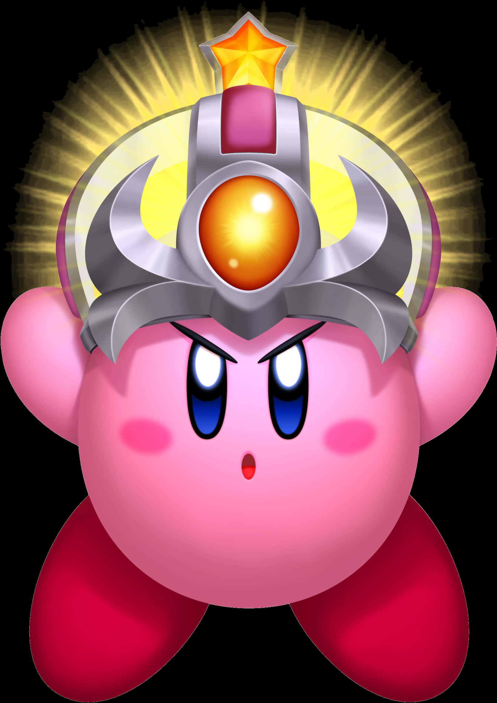 Kirby_with_ Star_ Rod_ Helmet PNG