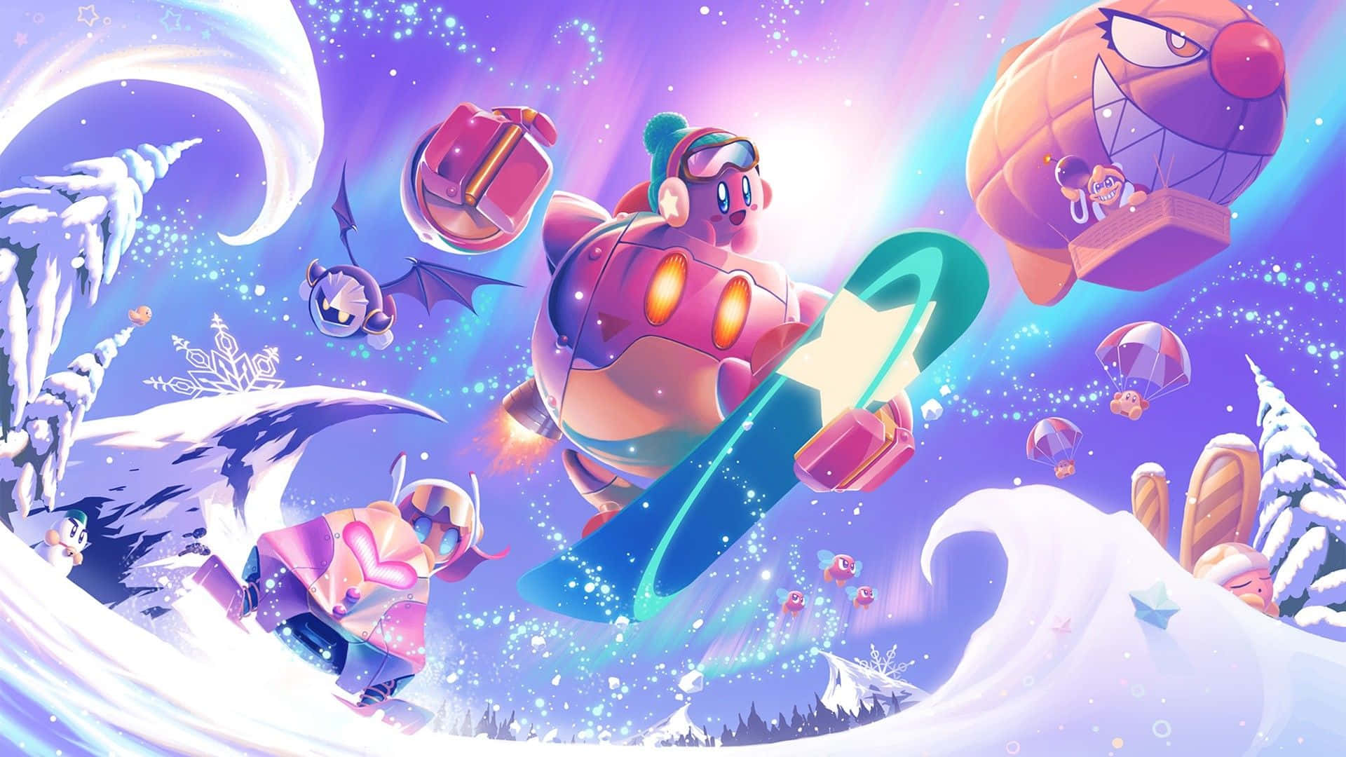 Kirby Winter Wonderland Adventure Wallpaper