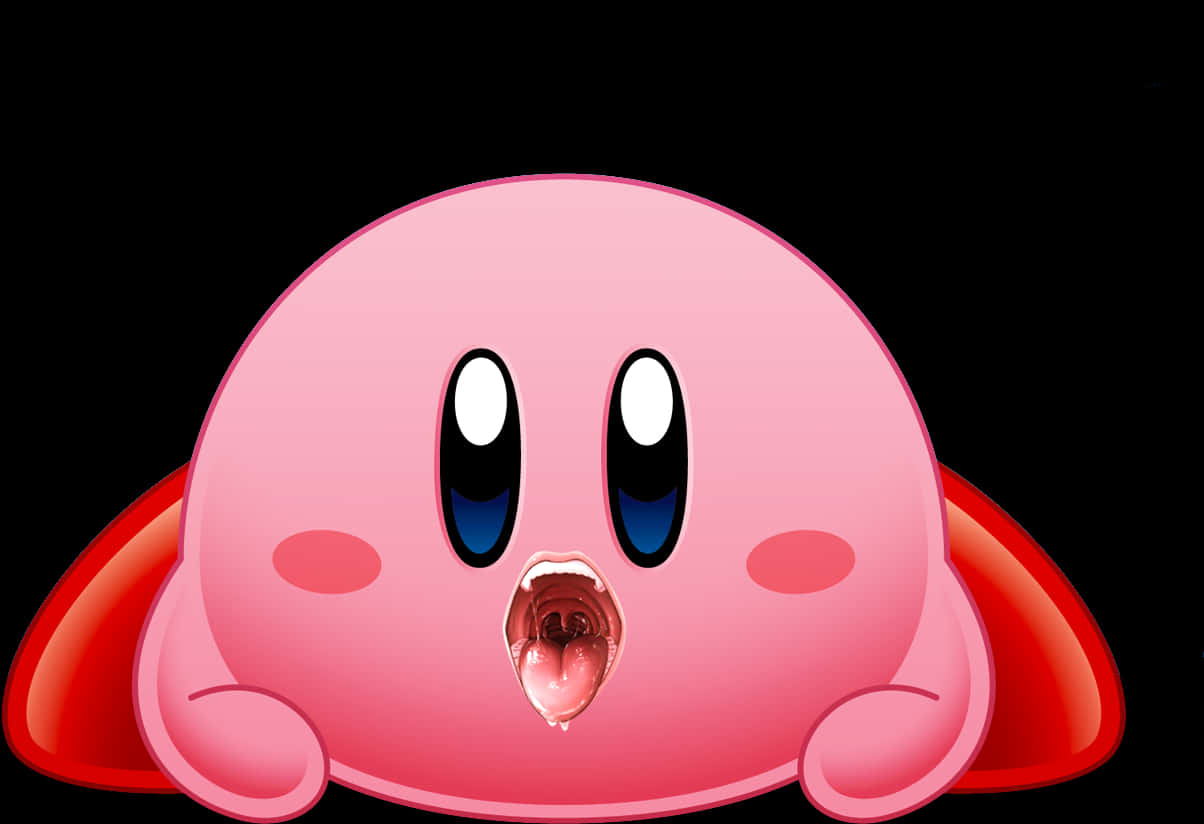 Cute Kirby Character Art PNG