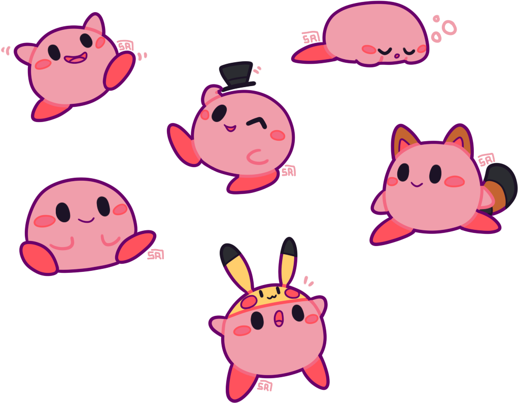 Kirby_and_ Friends_ Cute_ Illustrations PNG