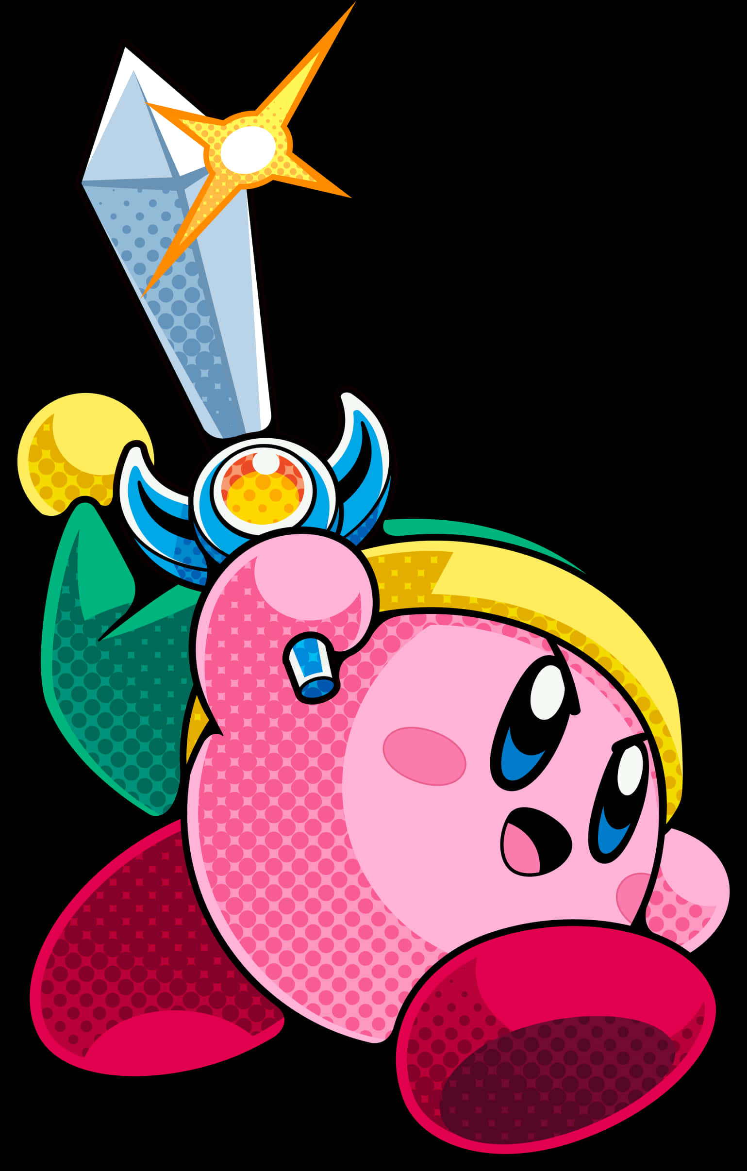Kirby_with_ Sword_ Illustration PNG
