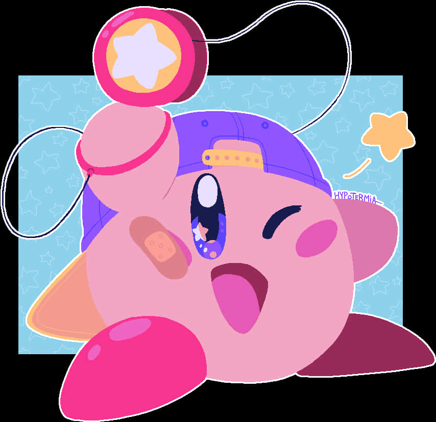 Kirby_with_ Yo Yo_ Cap_ Artwork PNG