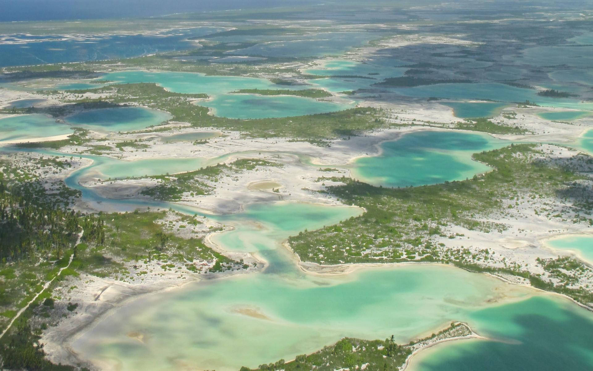 Lagunasazules Profundas De Kiribati. Fondo de pantalla