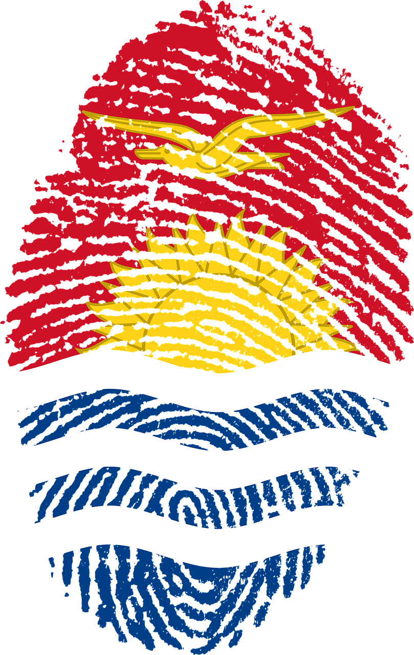 Kiribati Flag Fingerprint Art PNG