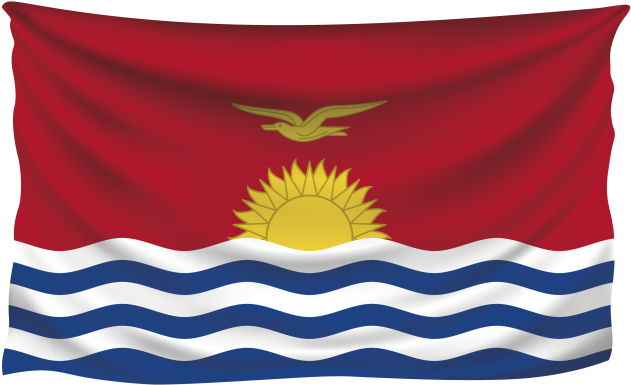 Kiribati National Flag Waving PNG