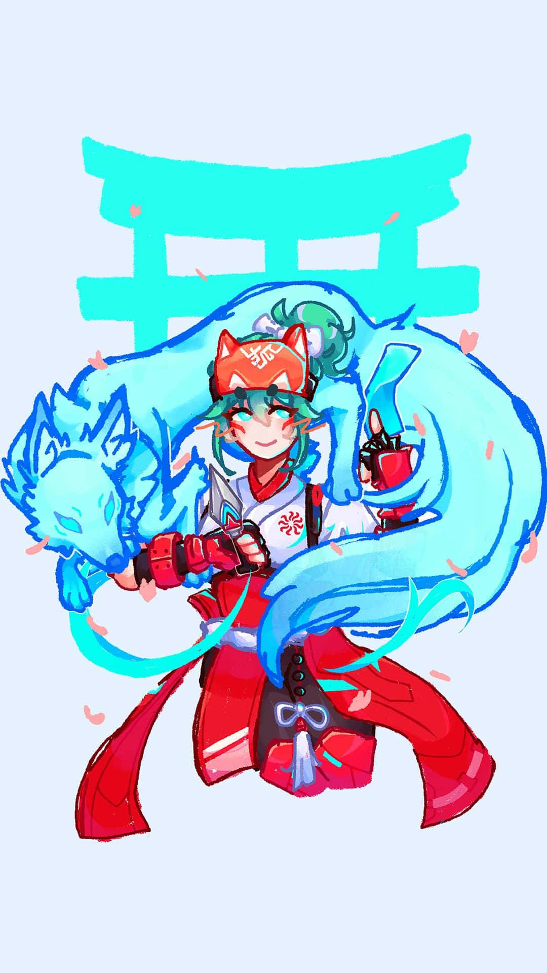 Kiriko Fan Art Spirit Fox Guardian Wallpaper