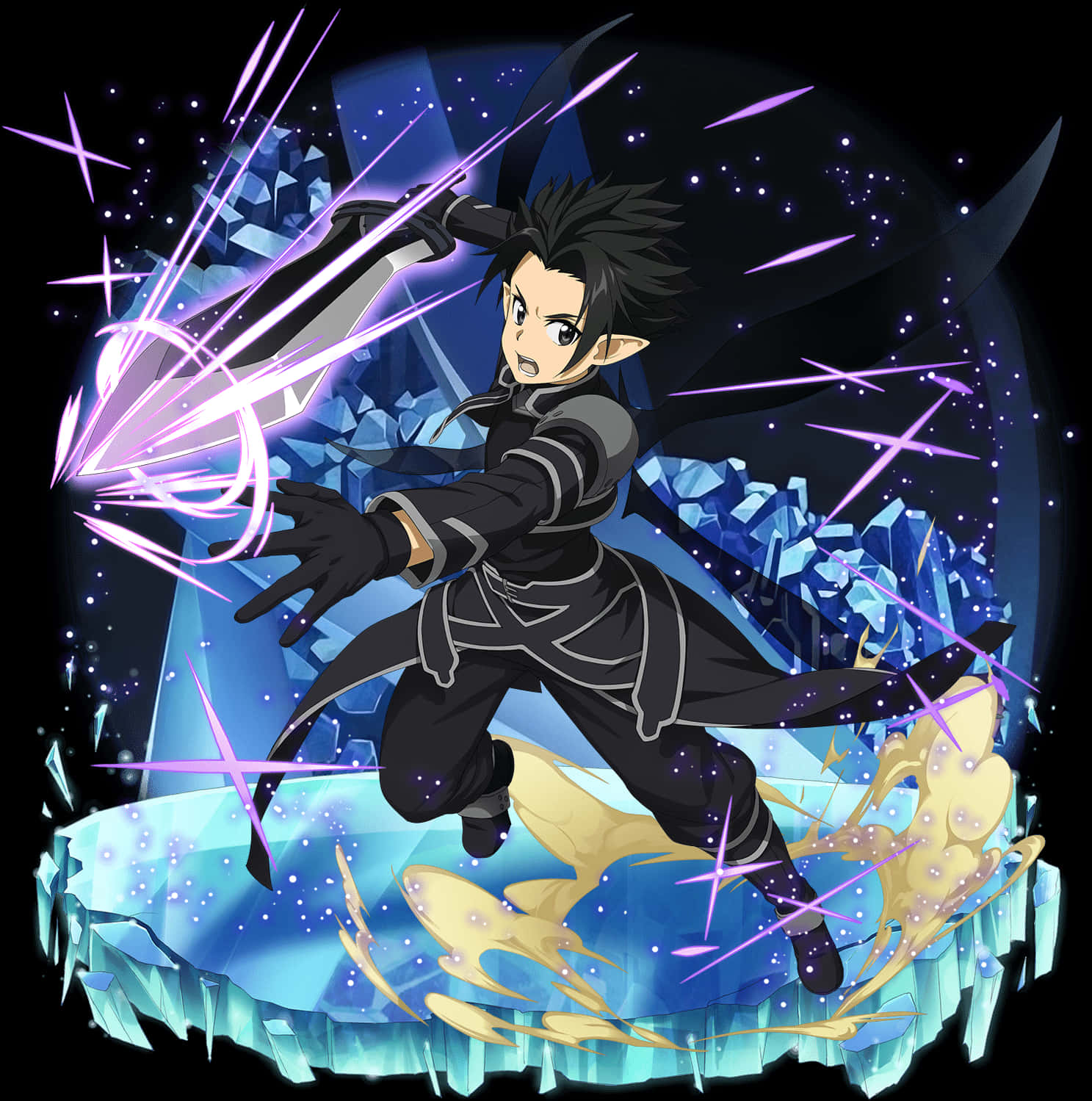 Kirito Dual Wielding Sword Art Online PNG