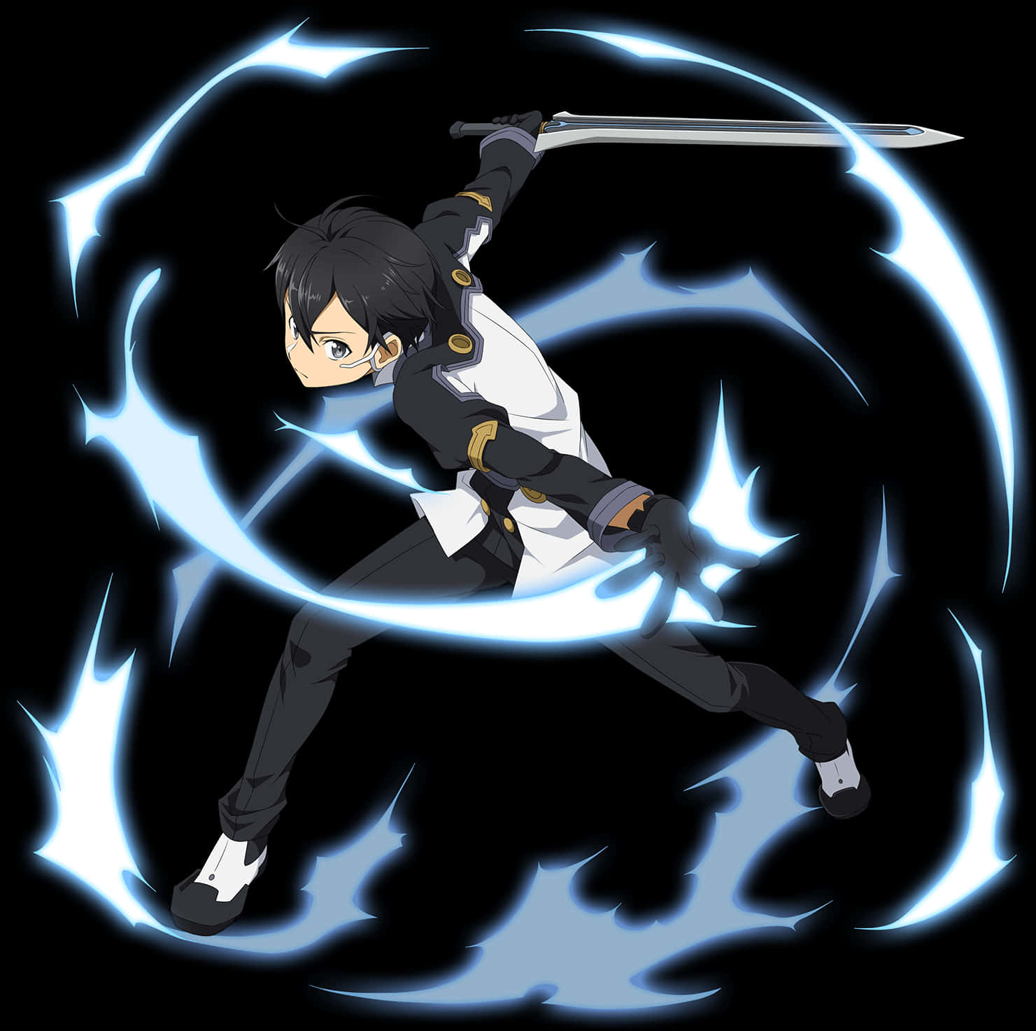 Kirito Sword Art Online Action Pose PNG
