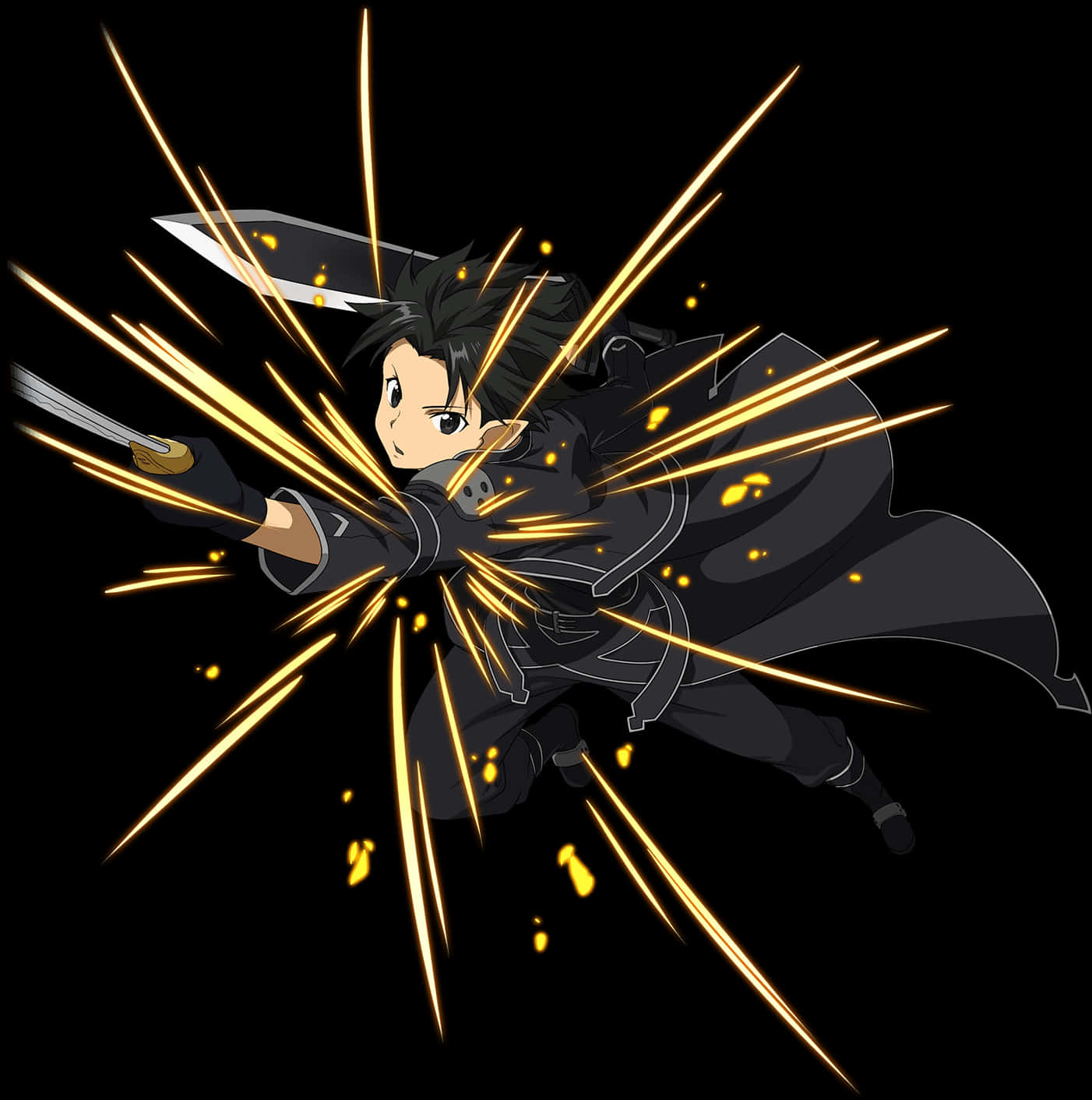 Kirito Sword Art Online Action Pose PNG