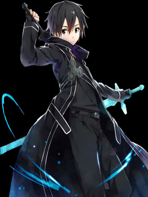 Kirito Sword Art Online Action Pose PNG