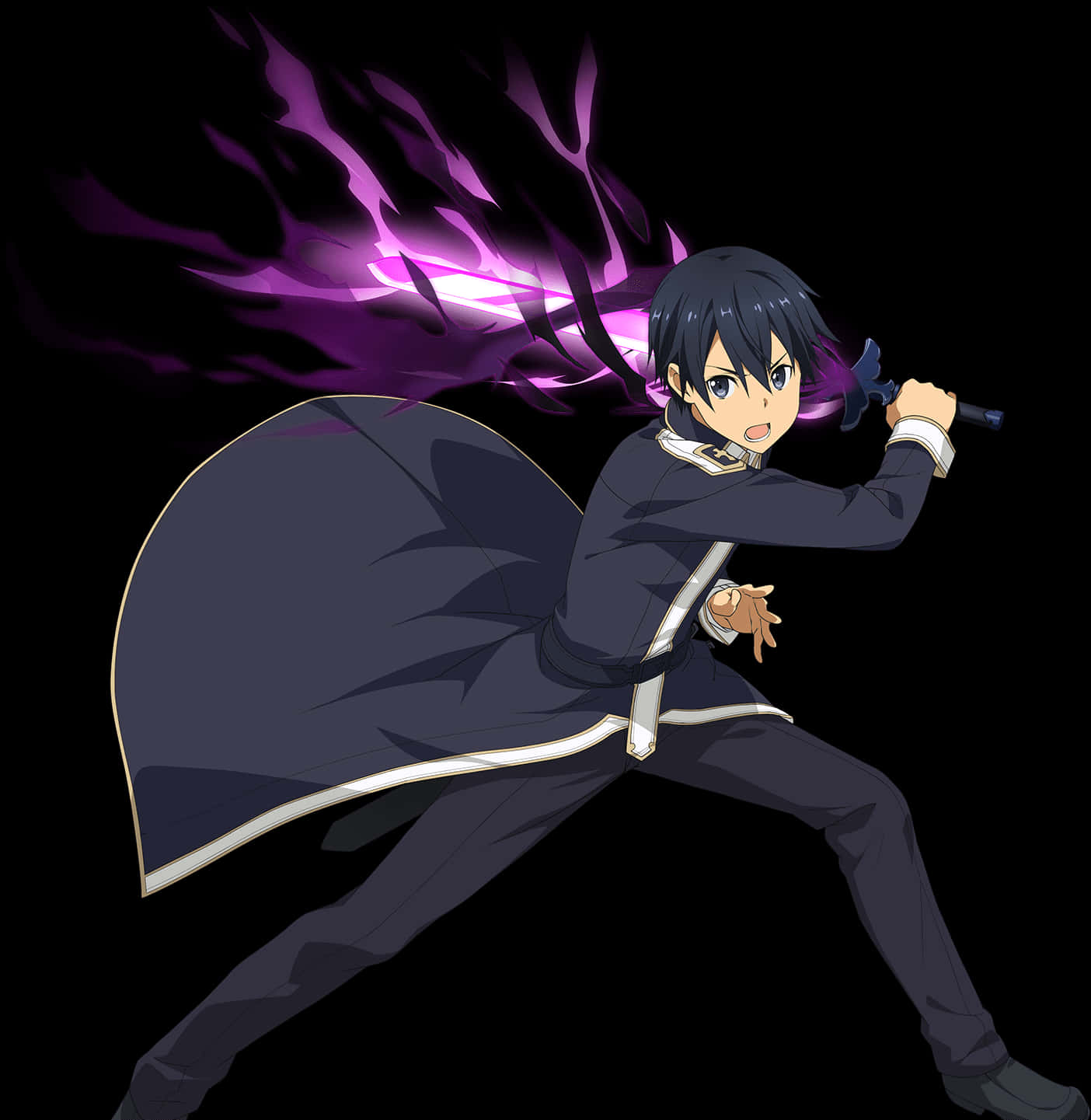 Kirito Sword Art Online Action Pose PNG