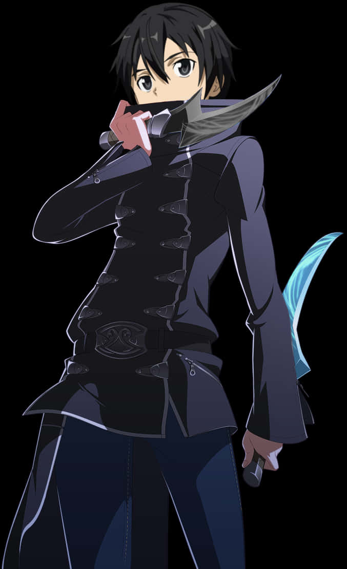 Kirito Sword Art Online Standing Pose PNG